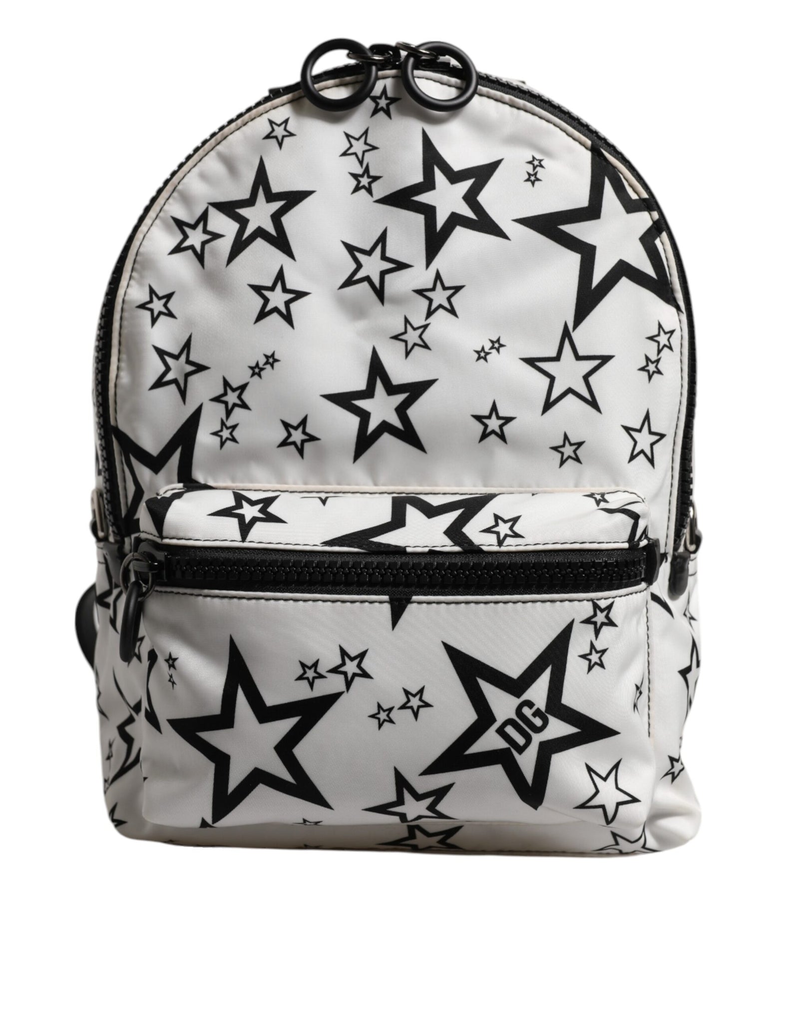 Dolce &amp; Gabbana White DG Stars Print Nylon Travel Backpack Bag