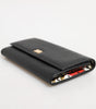Portefeuille porte-cartes à trois volets en cuir noir Dolce &amp; Gabbana avec plaque logo