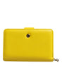Dolce & Gabbana Yellow Leather Bifold Continental Clutch Wallet