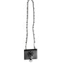 Dolce &amp; Gabbana Black Leather Crystal Embellished Card Holder Wallet