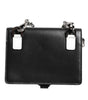 Dolce &amp; Gabbana Black Leather Crystal Embellished Card Holder Wallet