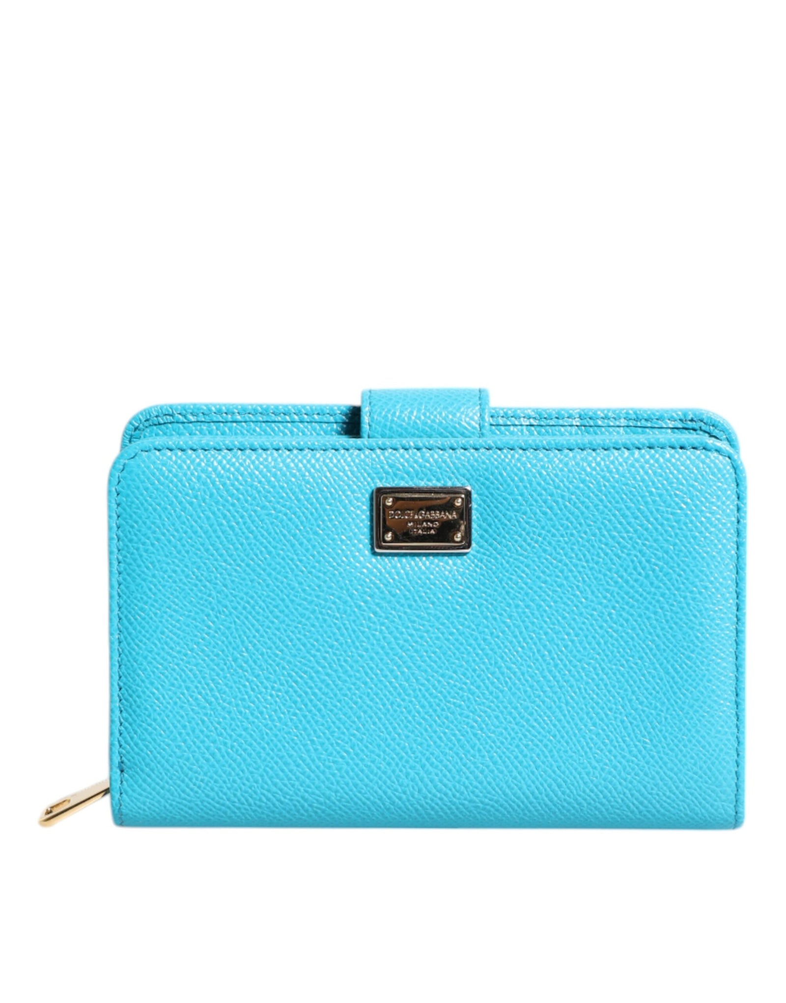 Dolce &amp; Gabbana Light Blue Leather Bifold Continental Clutch Wallet