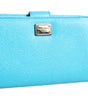 Dolce & Gabbana Light Blue Leather Bifold Continental Clutch Wallet