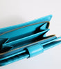 Dolce & Gabbana Light Blue Leather Bifold Continental Clutch Wallet