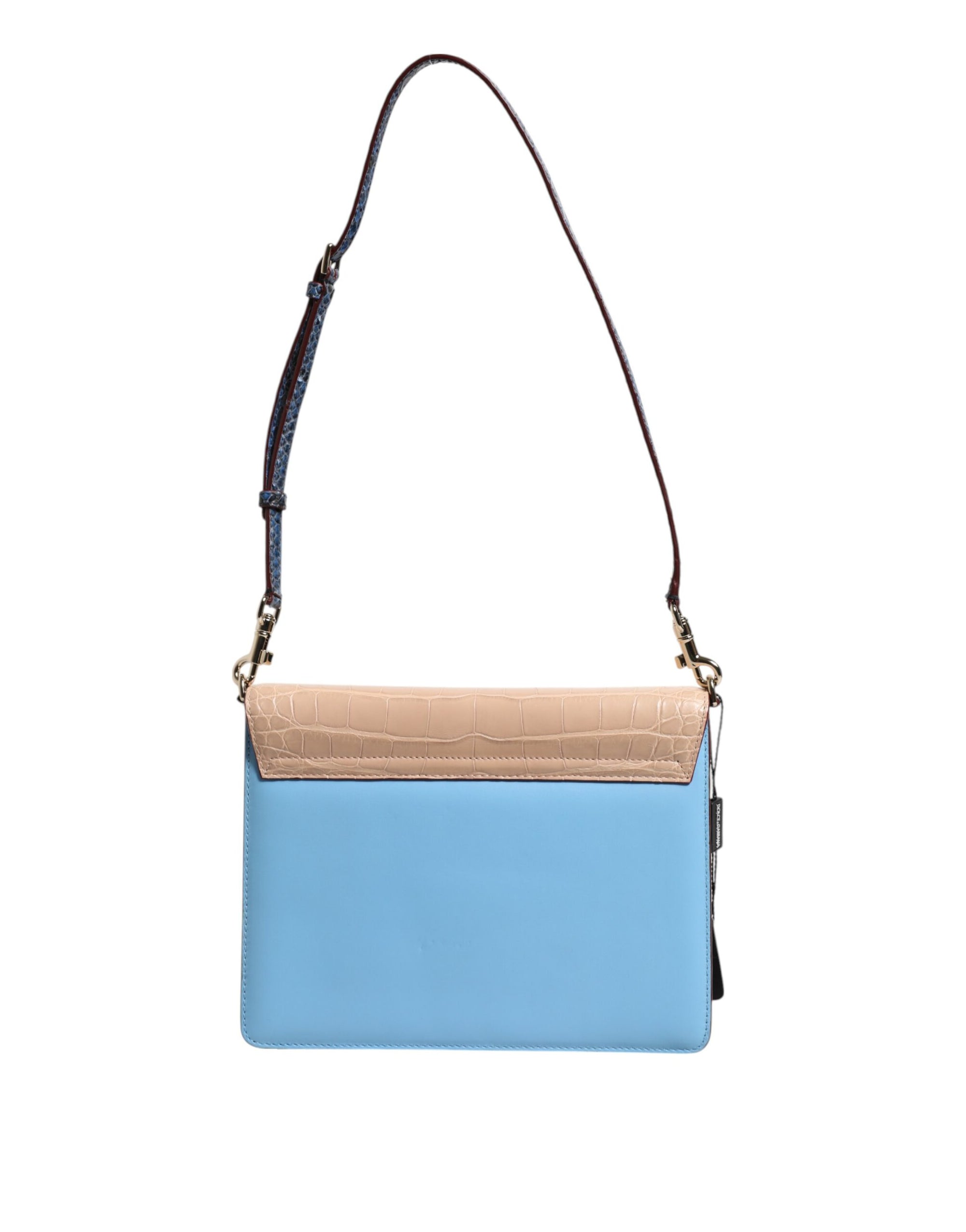 Sac bandoulière Dolce &amp; Gabbana LUCIA en cuir exotique bleu beige