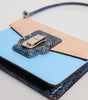 Sac bandoulière Dolce &amp; Gabbana LUCIA en cuir exotique bleu beige