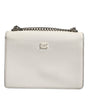 Dolce & Gabbana White Rosalia Small Calfskin Chain Shoulder Strap Bag