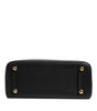 Dolce & Gabbana Black Calf Leather Logo Plaque Shoulder Tote Bag