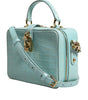 Sac à bandoulière en cuir gaufré vert menthe Dolce &amp; Gabbana avec cadenas