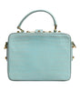 Sac à bandoulière en cuir gaufré vert menthe Dolce &amp; Gabbana avec cadenas