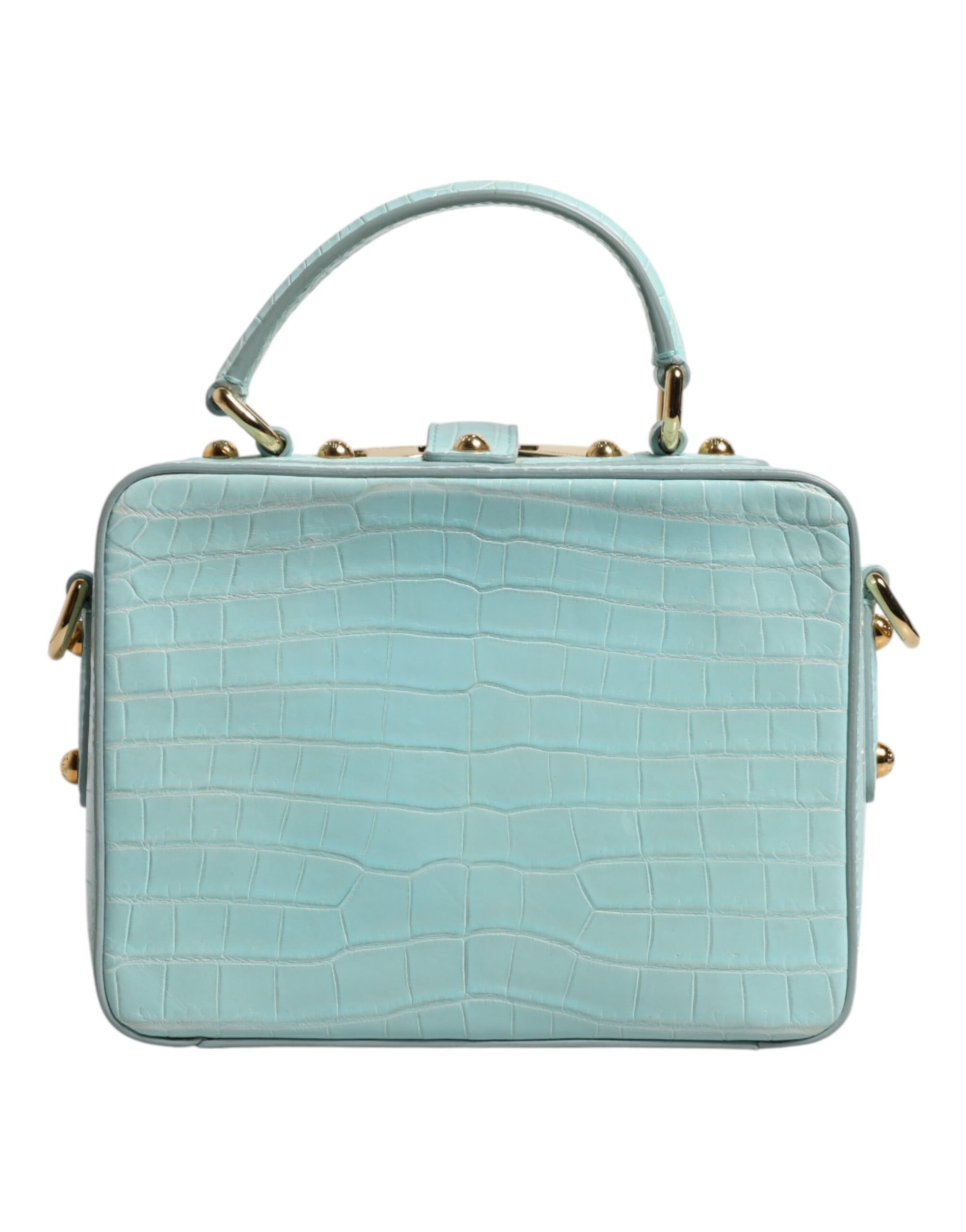 Sac à bandoulière en cuir gaufré vert menthe Dolce &amp; Gabbana avec cadenas