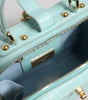Sac à bandoulière en cuir gaufré vert menthe Dolce &amp; Gabbana avec cadenas