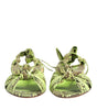 Dolce & Gabbana Green Python Print Ankle Strap Flats Shoes