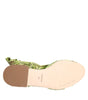 Dolce & Gabbana Green Python Print Ankle Strap Flats Shoes