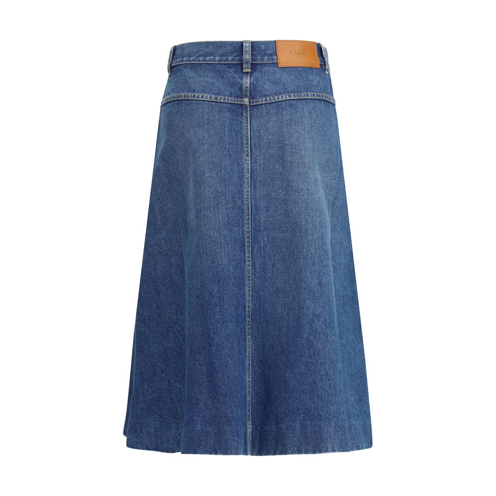 Jupe midi en jean Chloé