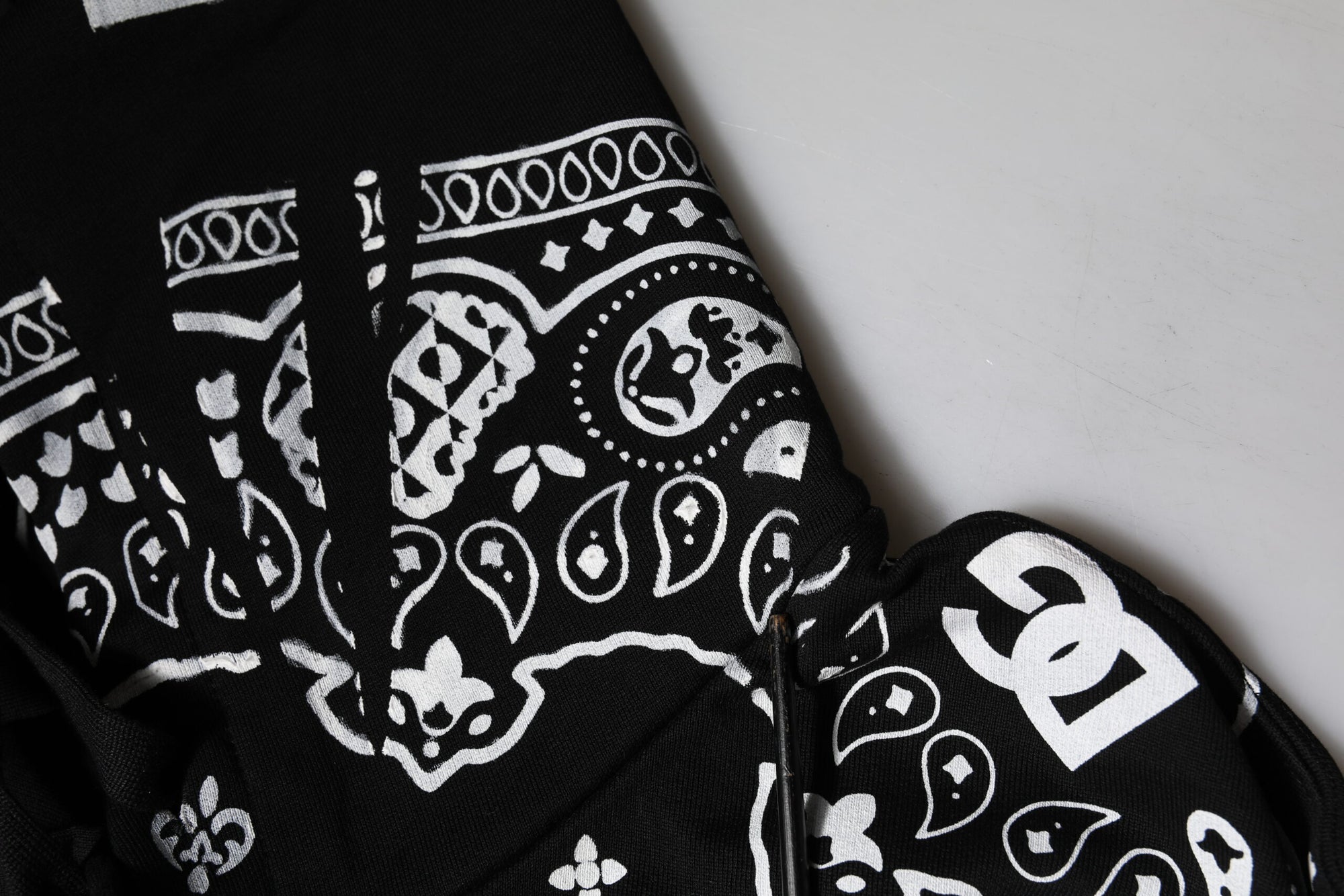 Dolce & Gabbana Black Bandana Hooded Men Sweatshirt Sweater