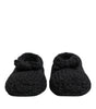 Dolce &amp; Gabbana Black Wool Knit Slip On Ballerina Flats Shoes