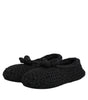 Dolce &amp; Gabbana Black Wool Knit Slip On Ballerina Flats Shoes