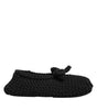 Dolce &amp; Gabbana Black Wool Knit Slip On Ballerina Flats Shoes