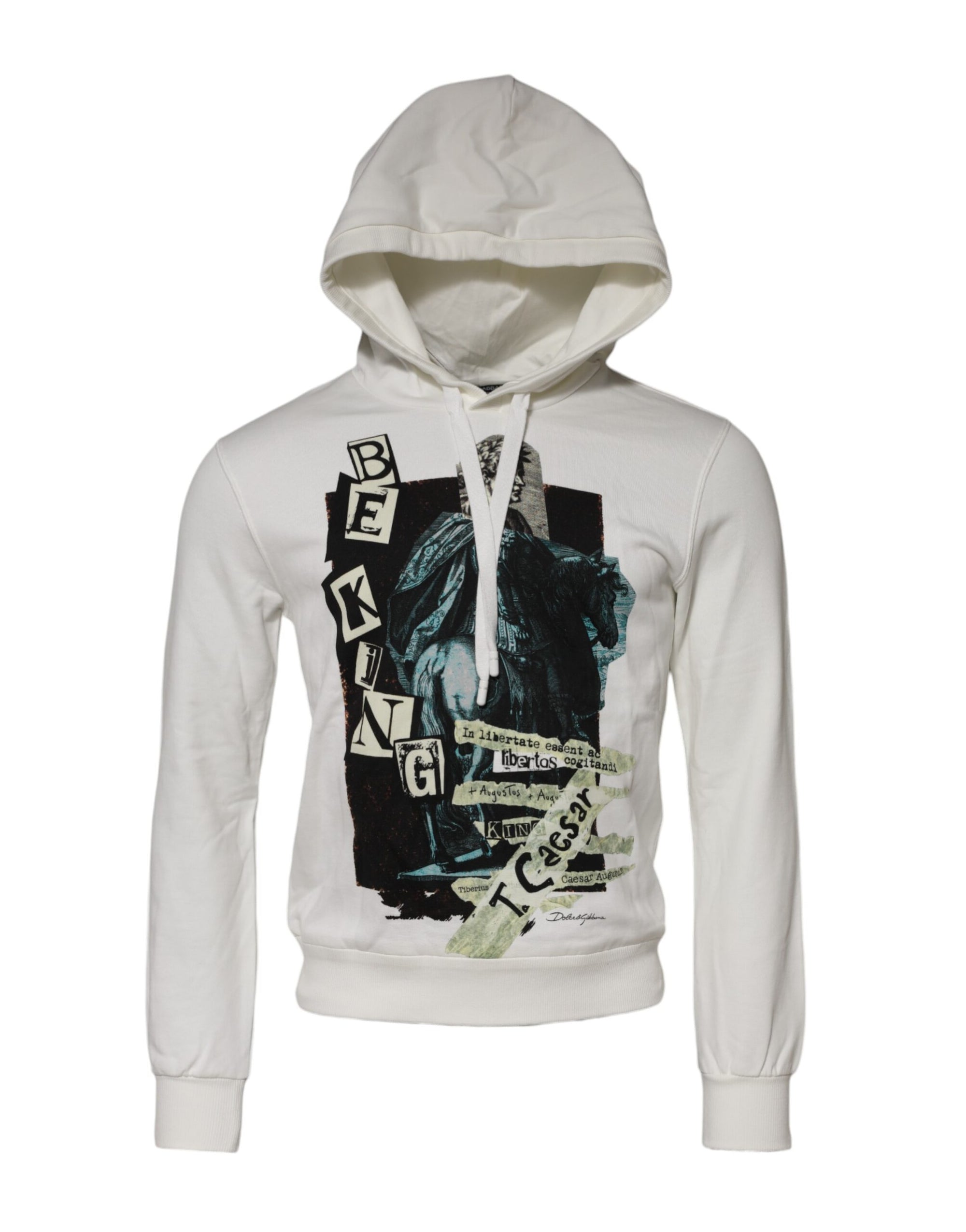 Sweat-shirt à capuche Dolce &amp; Gabbana blanc King Caesar