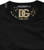 Dolce & Gabbana Black Cotton Logo Print Crew Neck T-shirt