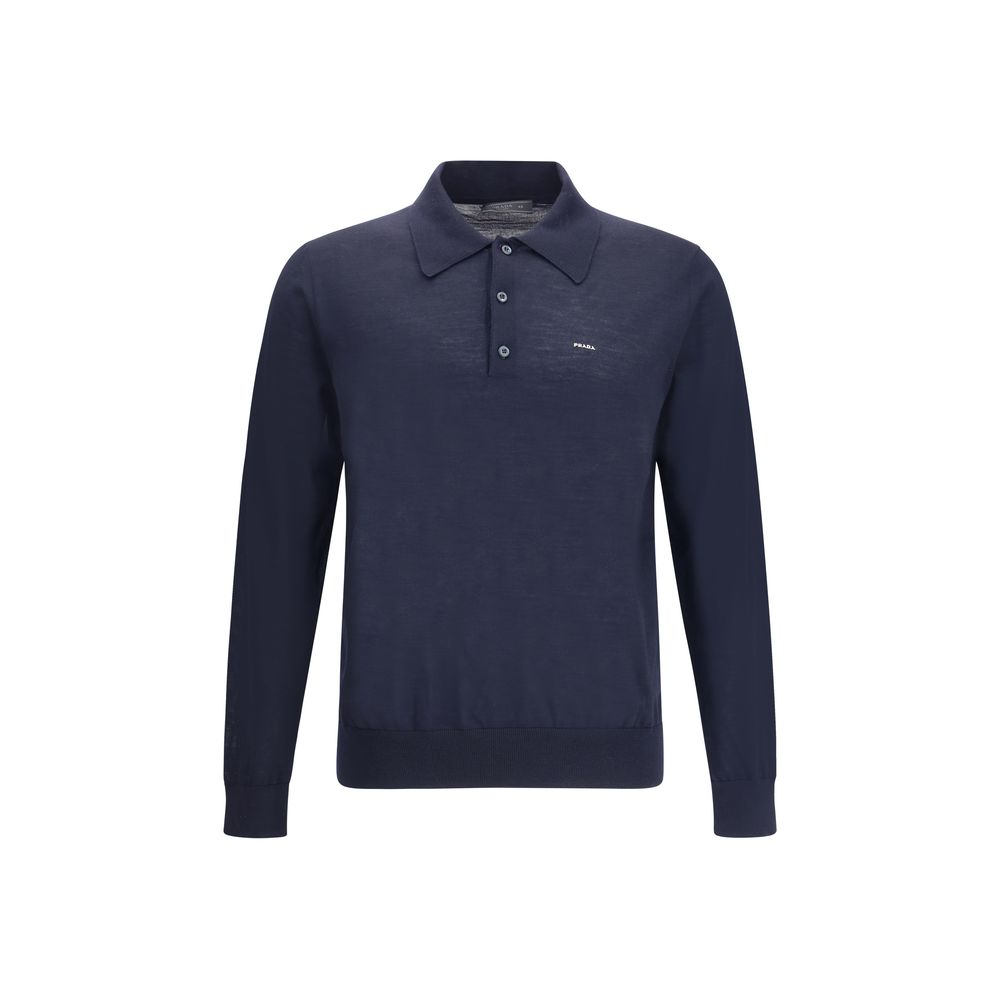 Pull polo en laine Prada
