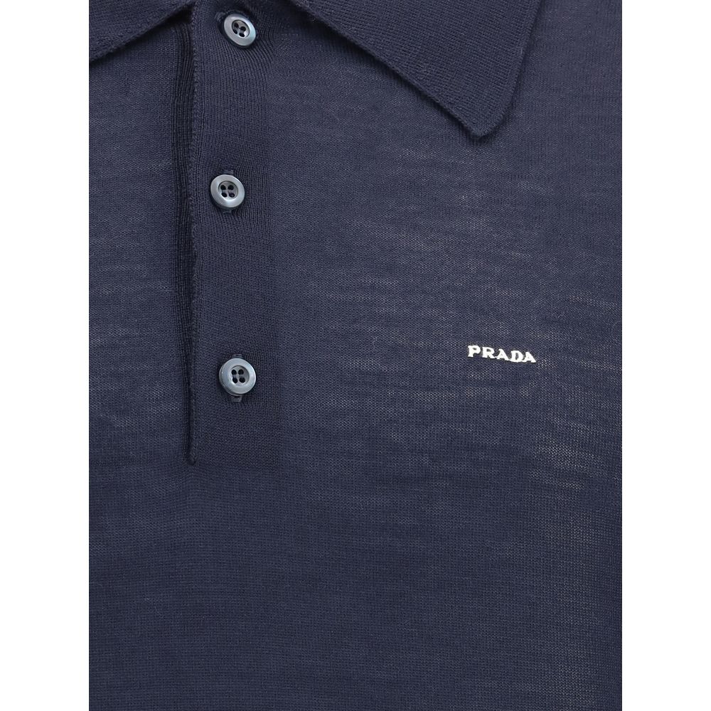 Pull polo en laine Prada