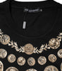 Dolce & Gabbana Black Coin Print Cotton Crew Neck T-shirt