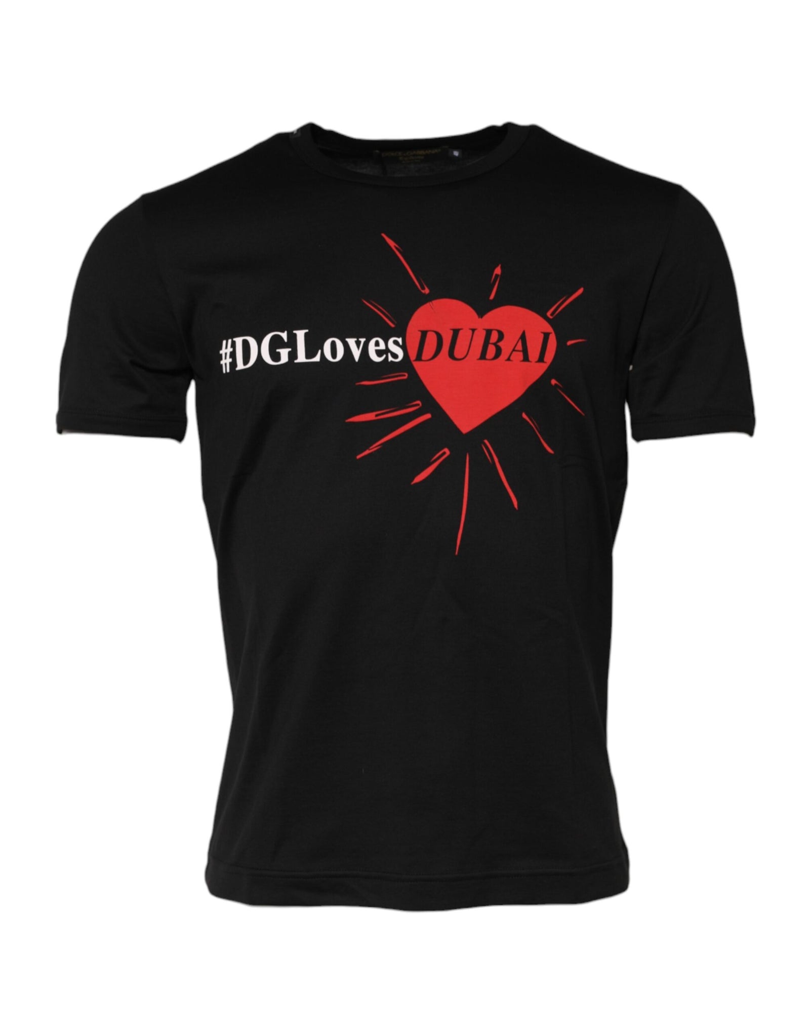 Dolce & Gabbana Black #DGLovesDubai Cotton Crew Neck T-shirt