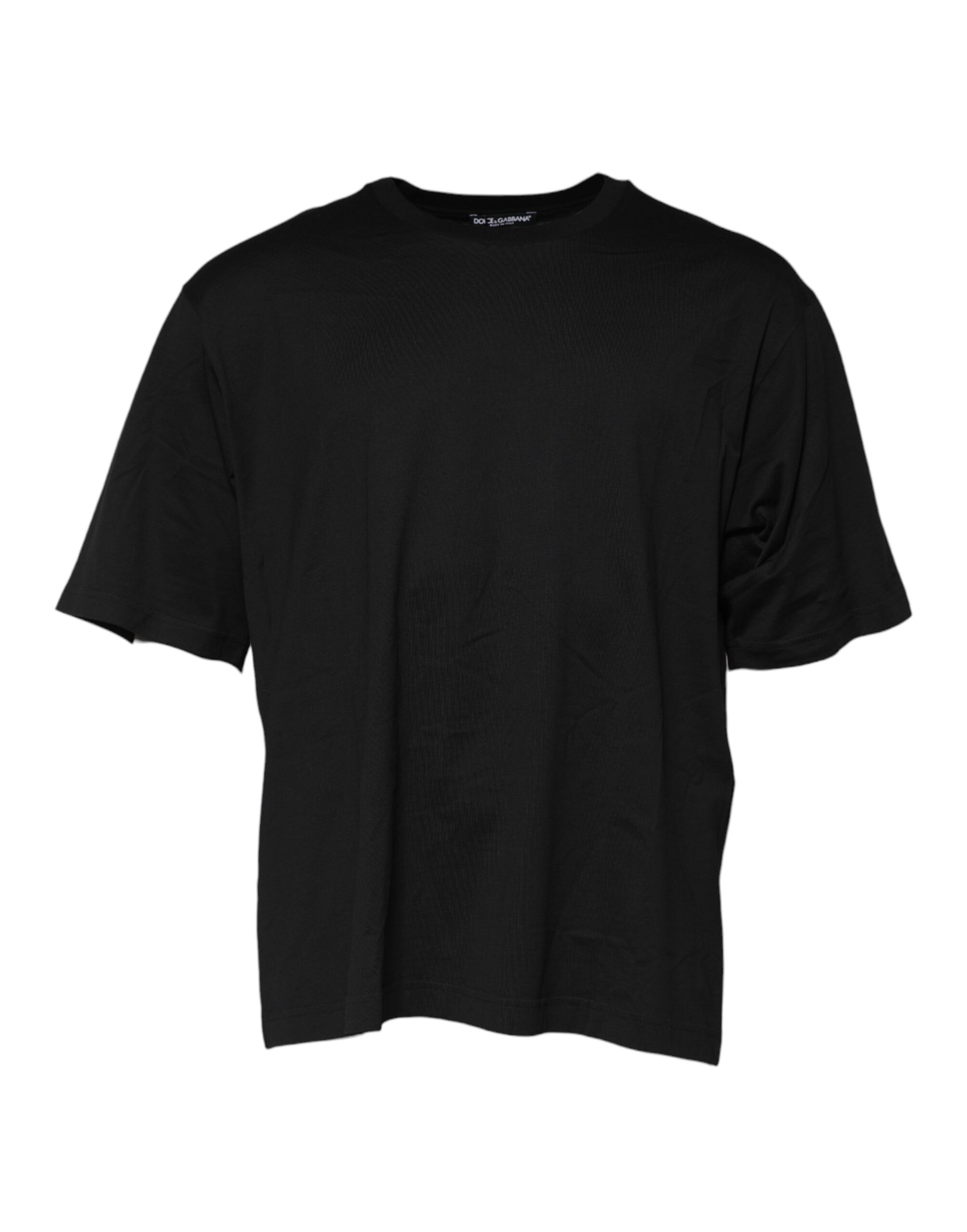 Dolce &amp; Gabbana Black Cotton Crew Neck Short Sleeves T-shirt
