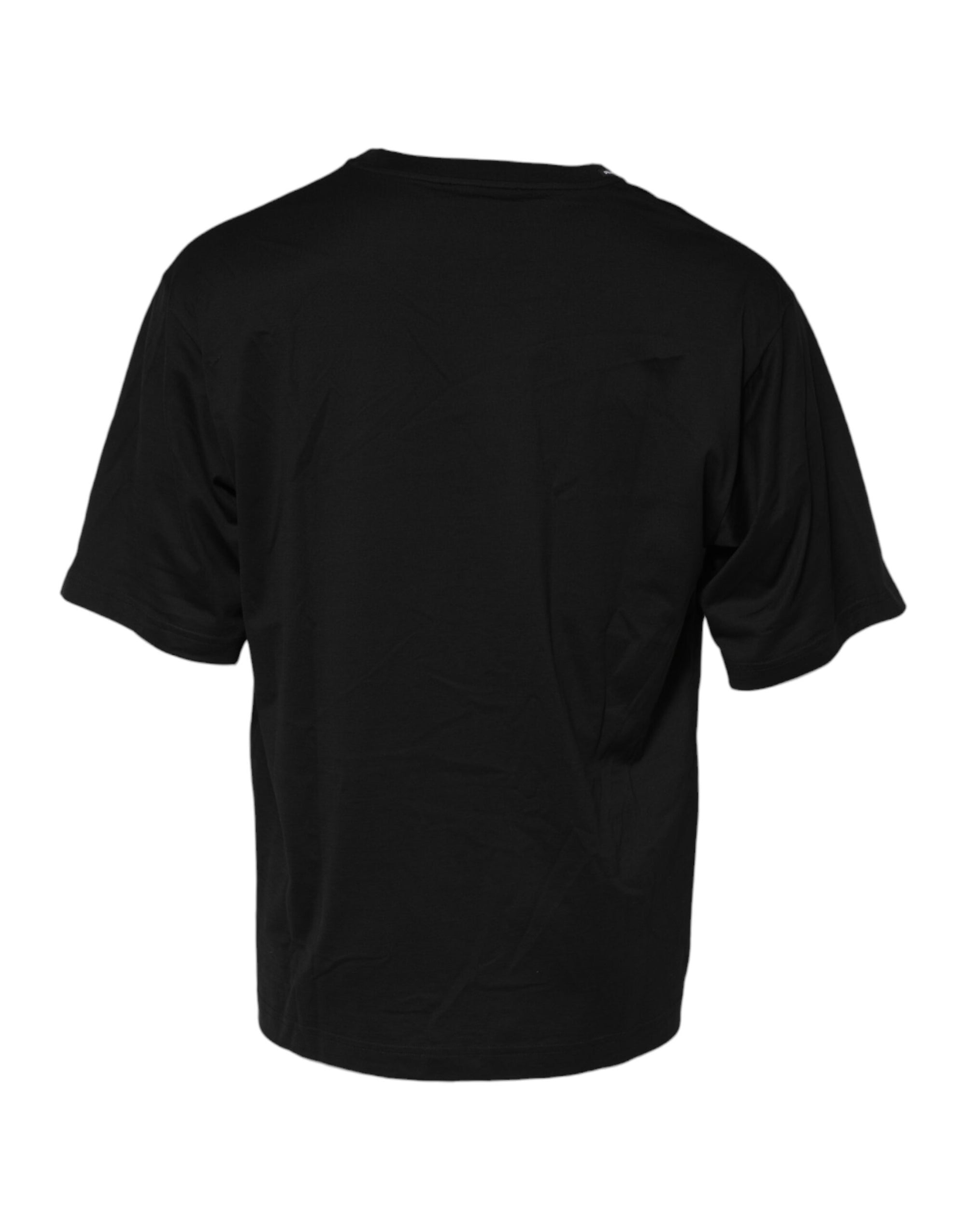 Dolce &amp; Gabbana Black Cotton Crew Neck Short Sleeves T-shirt
