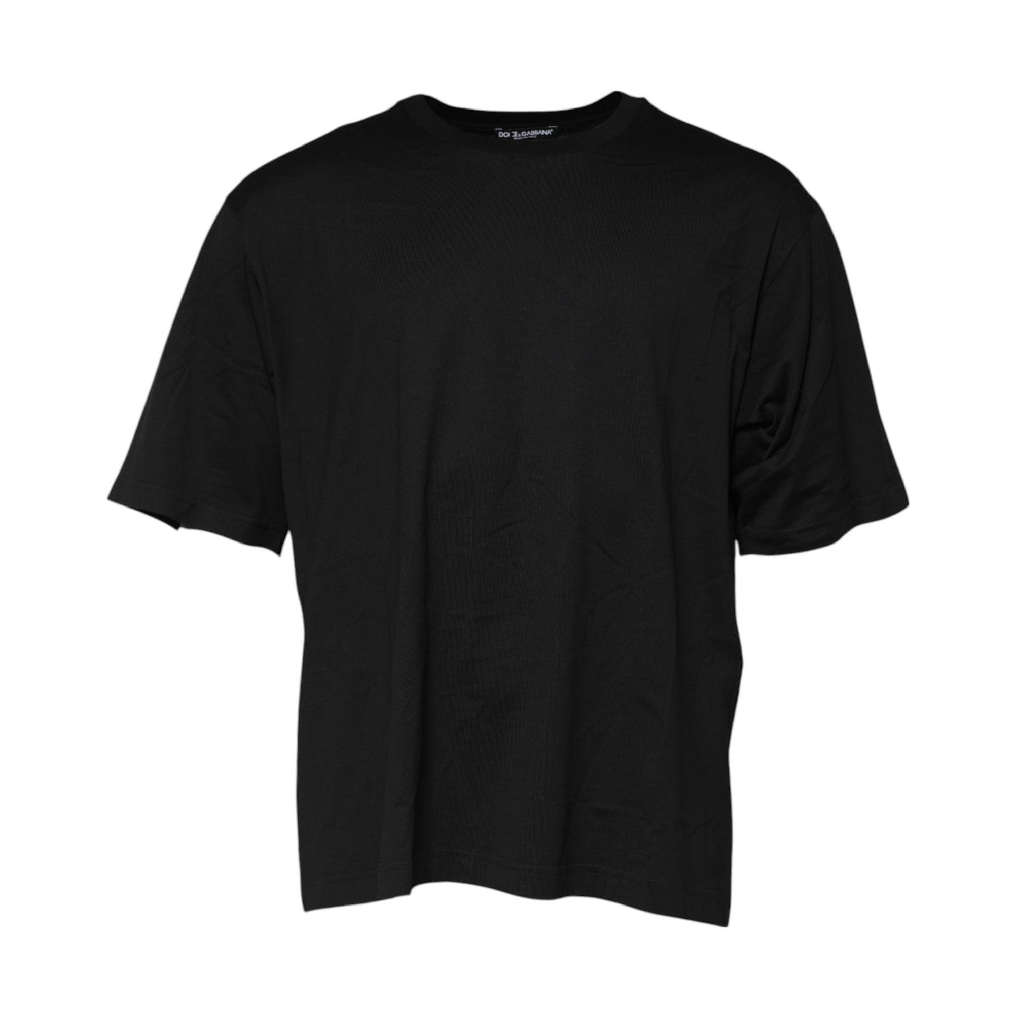 Dolce &amp; Gabbana Black Cotton Crew Neck Short Sleeves T-shirt