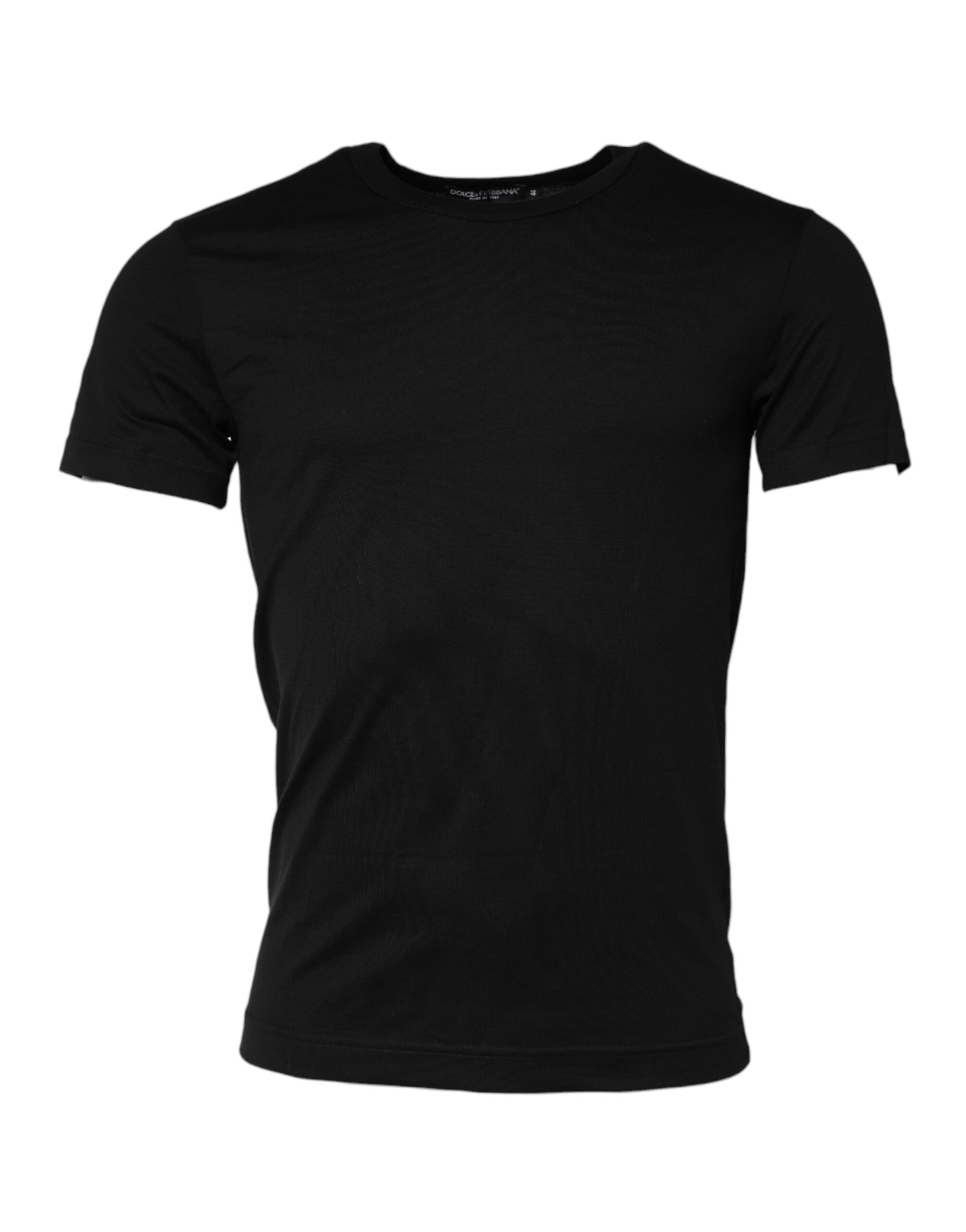 T-shirt ras du cou à manches courtes en coton noir Dolce &amp; Gabbana