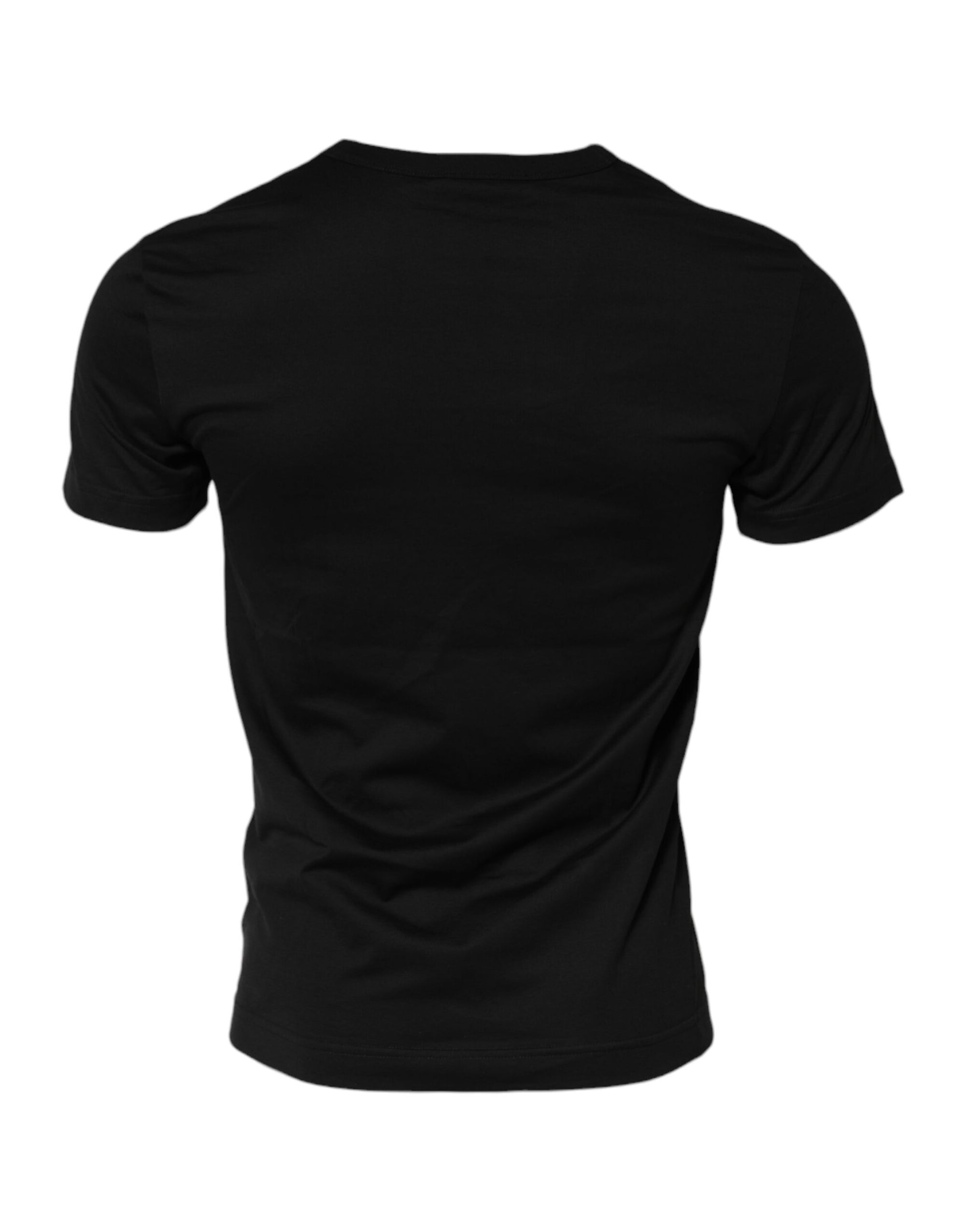T-shirt ras du cou à manches courtes en coton noir Dolce &amp; Gabbana