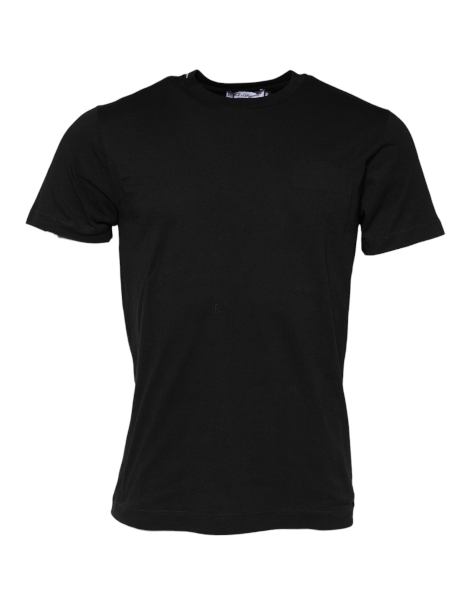 T-shirt ras du cou à manches courtes en coton noir Dolce &amp; Gabbana