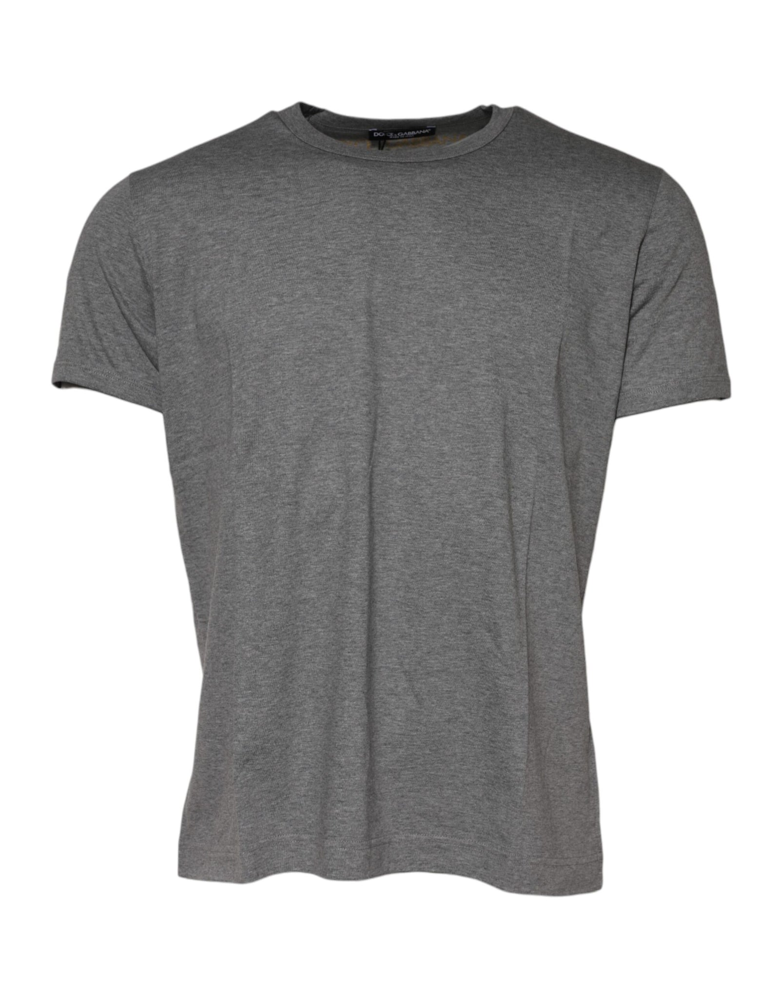 T-shirt ras du cou à manches courtes en coton gris Dolce &amp; Gabbana
