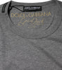 T-shirt ras du cou à manches courtes en coton gris Dolce &amp; Gabbana