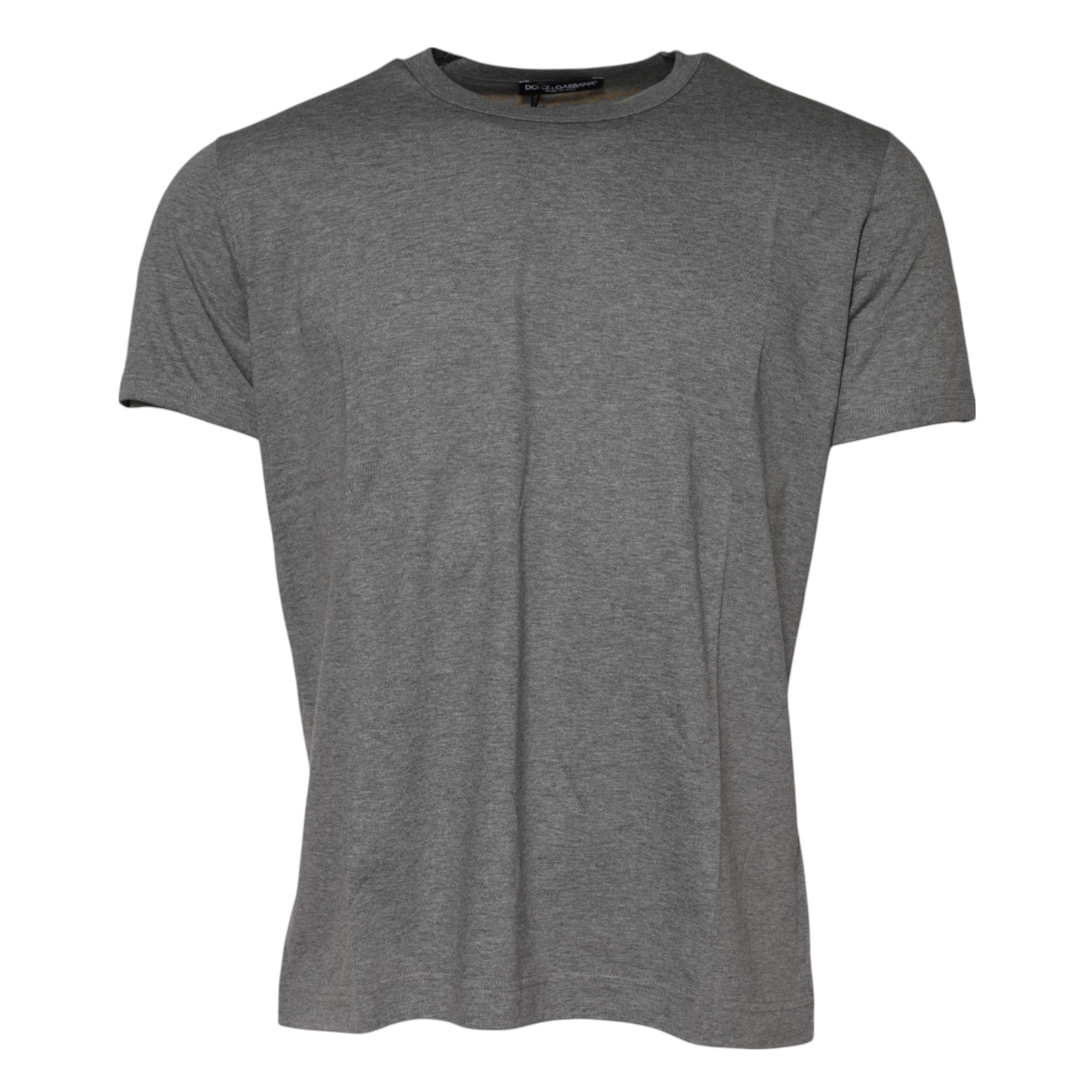 T-shirt ras du cou à manches courtes en coton gris Dolce &amp; Gabbana