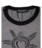 T-shirt ras du cou en coton gris Sacré-Cœur Dolce &amp; Gabbana