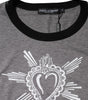 Dolce &amp; Gabbana Gray Sacred Heart Cotton Crew Neck T-shirt