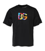 Dolce &amp; Gabbana Black DG Logo Print Cotton Crew Neck T-shirt