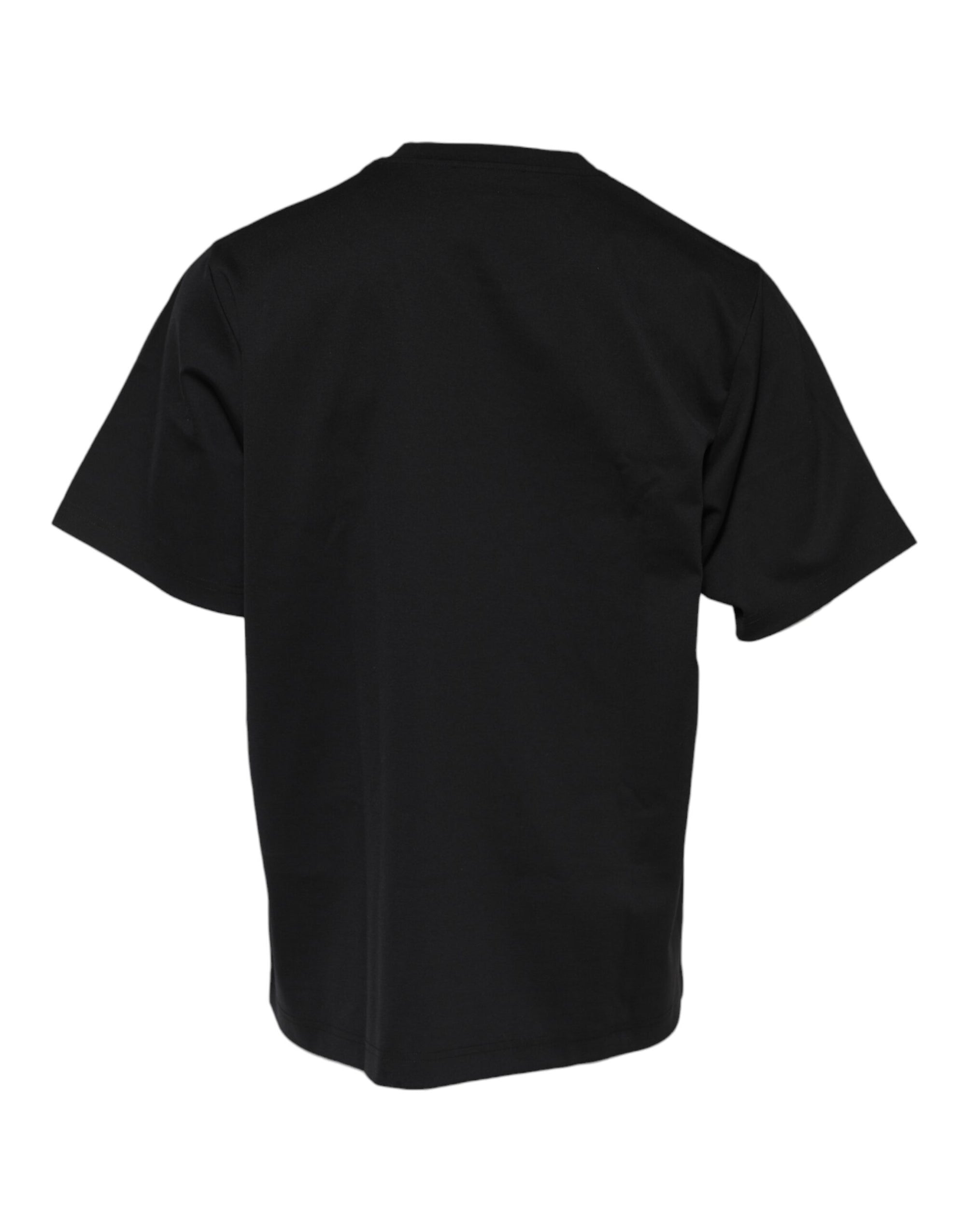 Dolce &amp; Gabbana Black DG Logo Print Cotton Crew Neck T-shirt