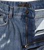 Dolce &amp; Gabbana Blue AMBER Tattered High Waist Denim Jeans 