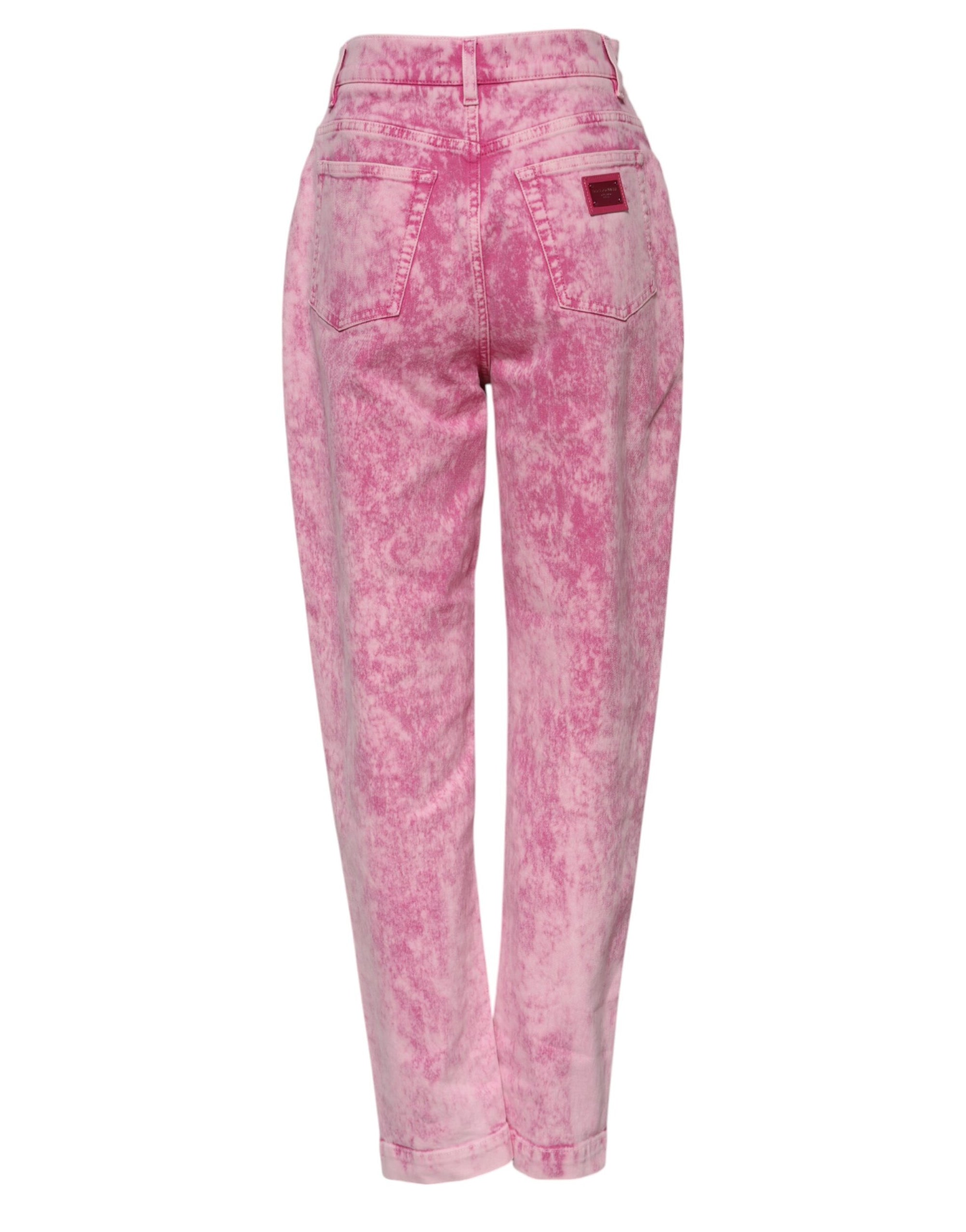 Jean fuselé taille haute rose tie-dye Dolce &amp; Gabbana