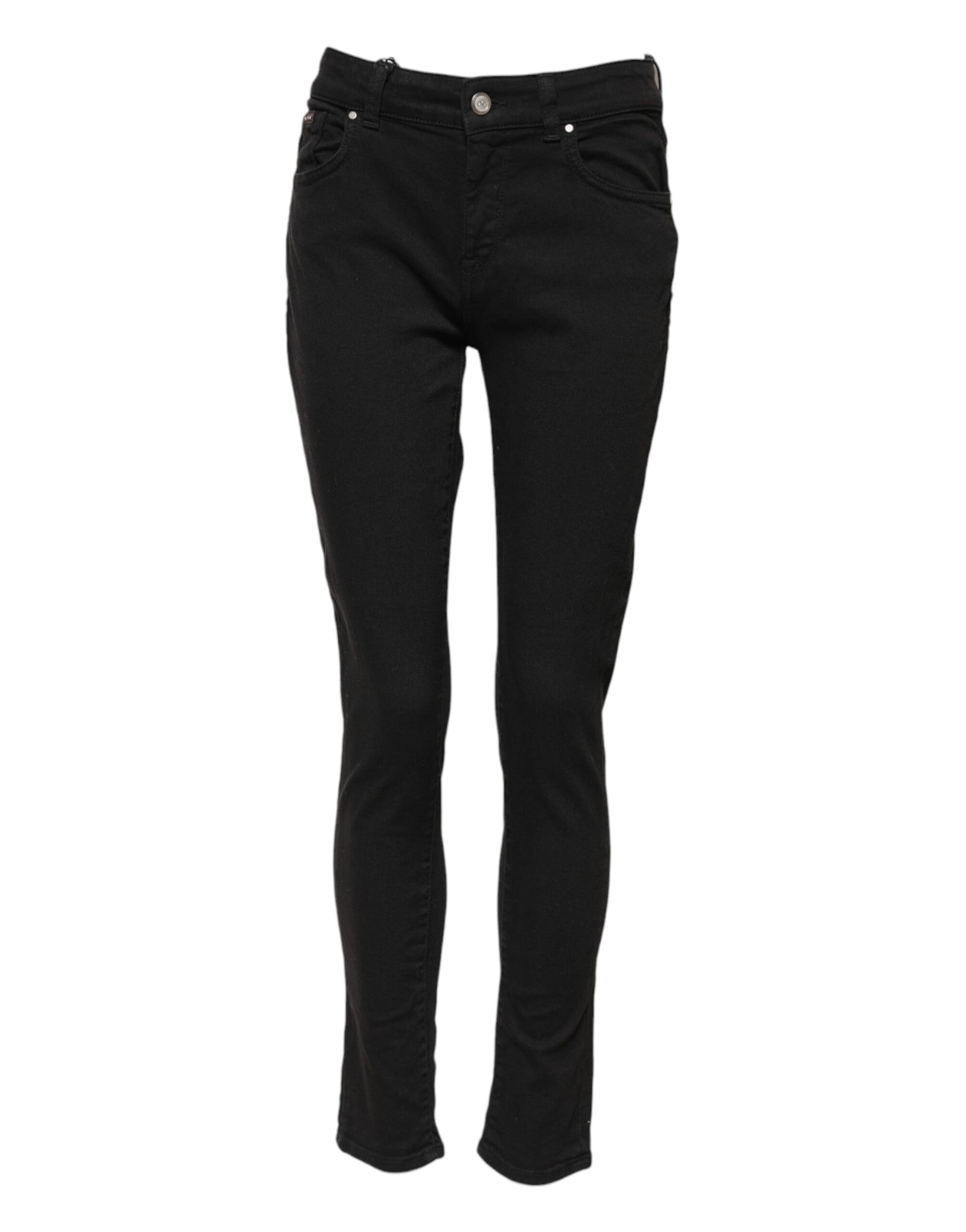 Jean skinny taille moyenne en coton noir Dolce &amp; Gabbana 