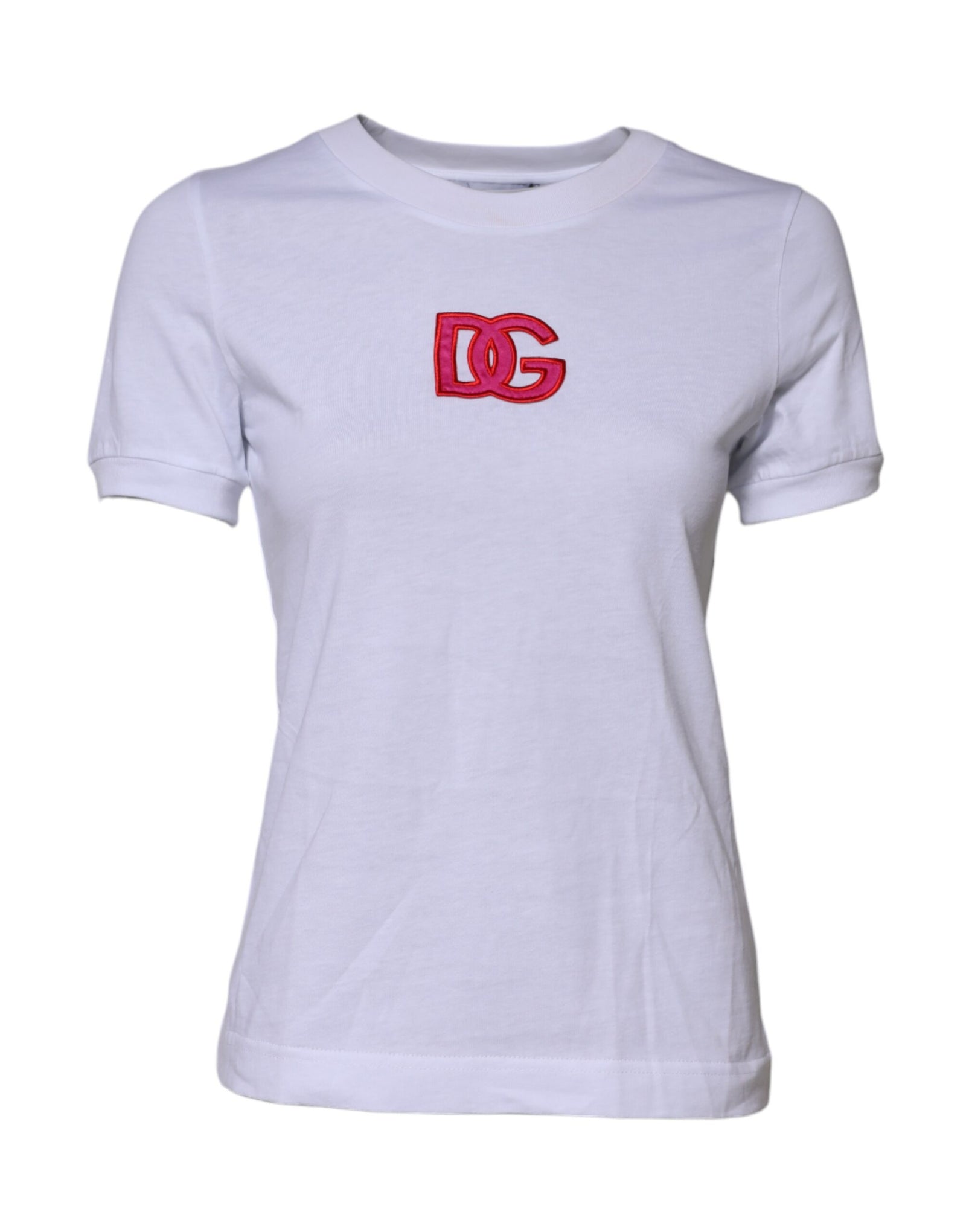T-shirt Dolce &amp; Gabbana en coton blanc avec logo DG brodé 