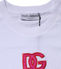Dolce & Gabbana White Cotton DG Logo Embroidery Top T-shirt 