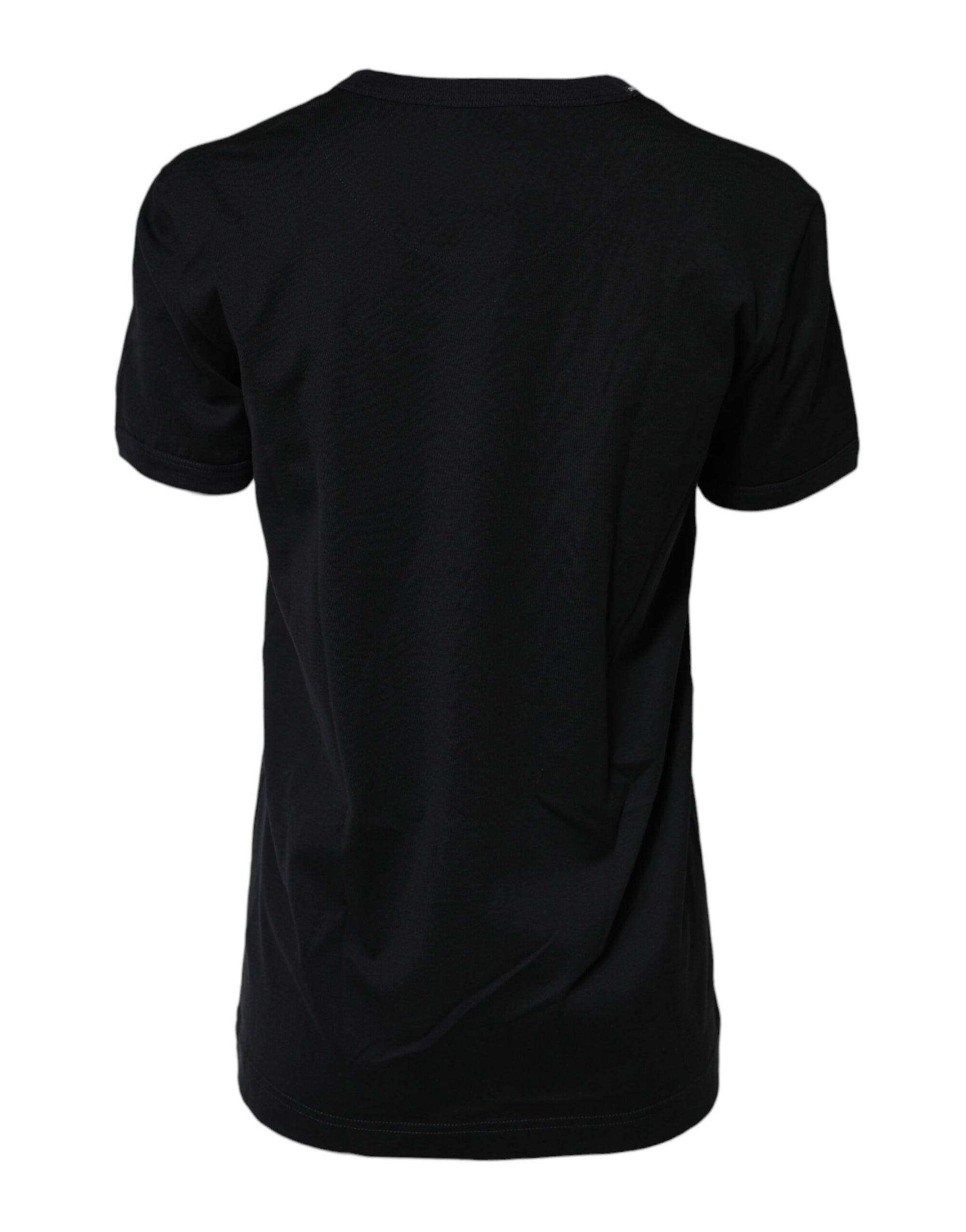 T-shirt à manches courtes en coton noir imprimé DG Dolce &amp; Gabbana 