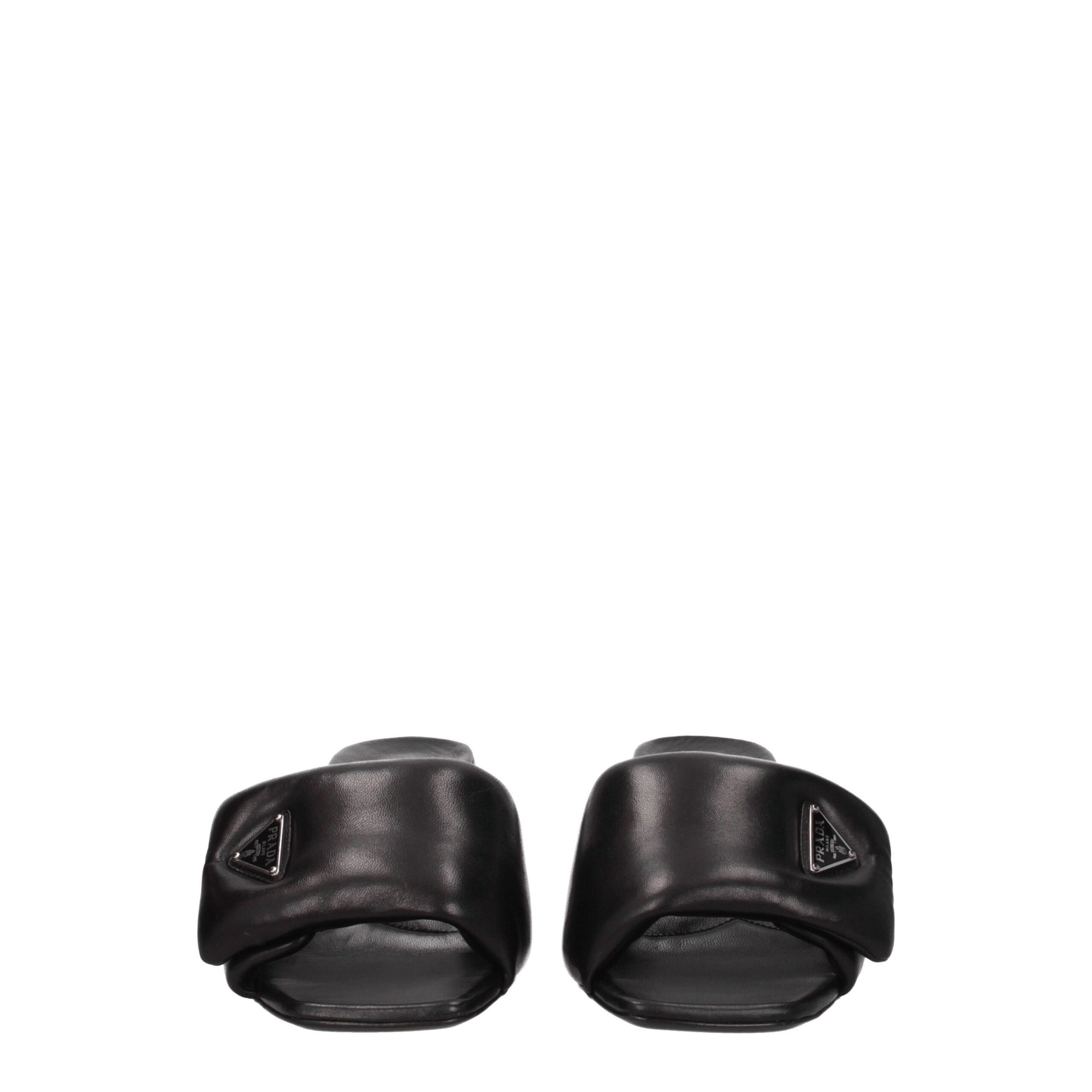 Prada Black Leather Platforms