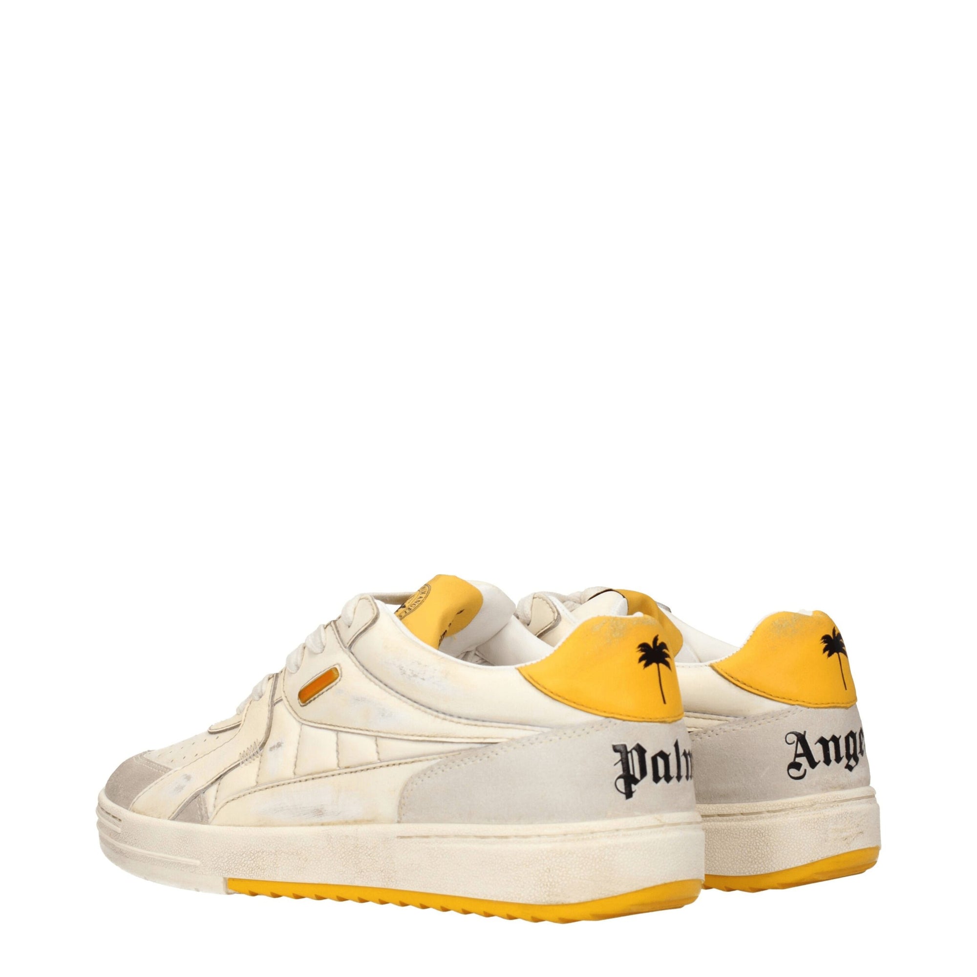 Palm Angels Beige Leather Chunky Sneakers